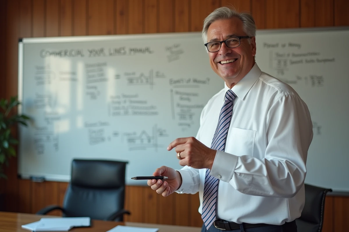 Agent d assurance expliquant des calculs de primes