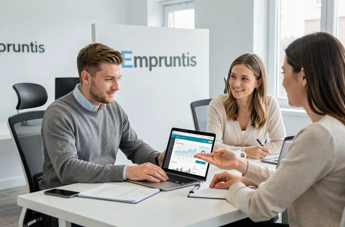 Courtier Empruntis Essonne comparant des offres de prêt immobilier en ligne avec des primo-accédants