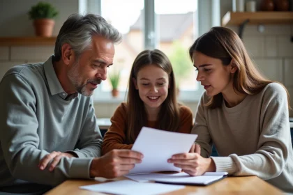 Famille autour d'une table cuisine pour assurance habitation