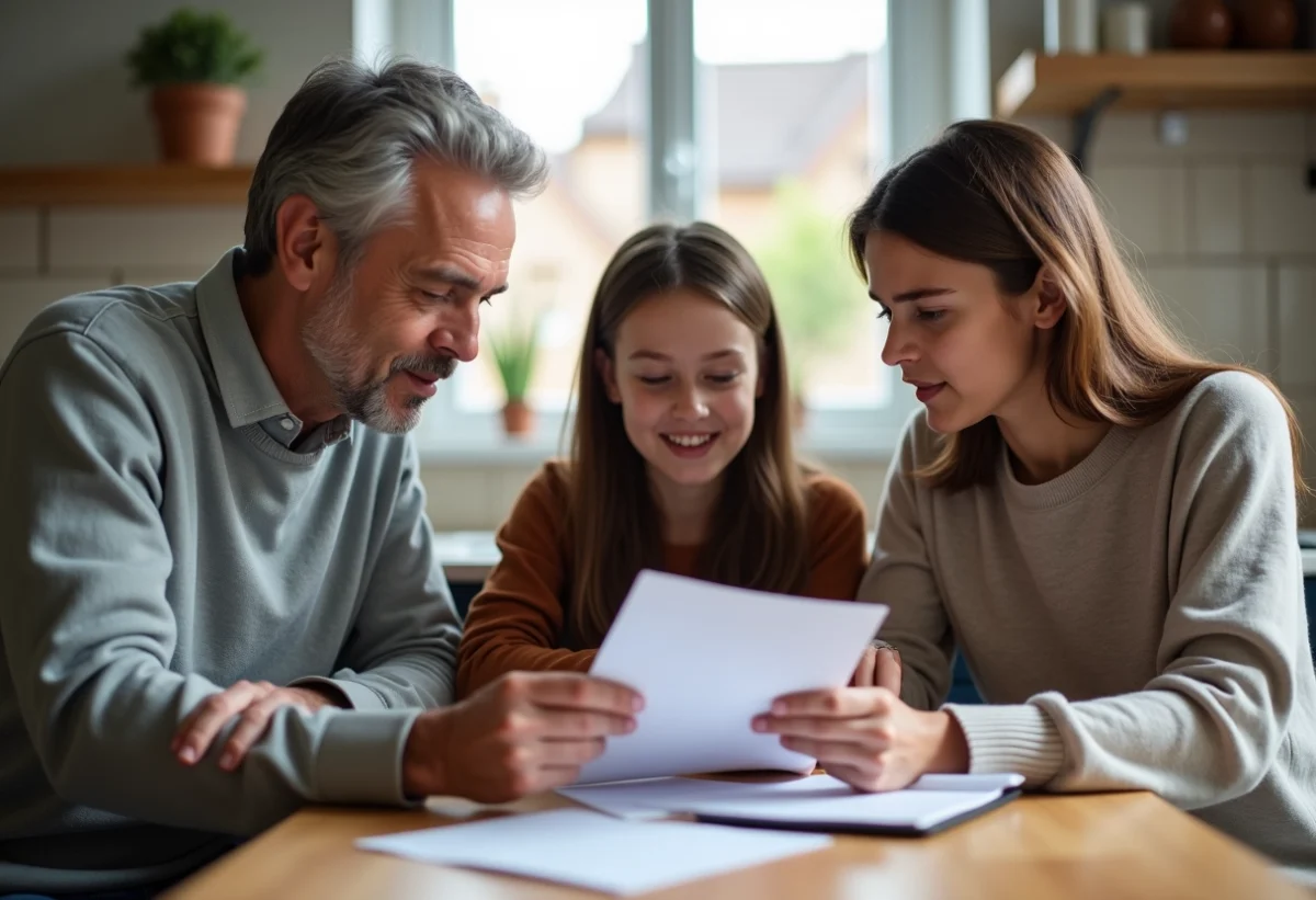 Famille autour d'une table cuisine pour assurance habitation