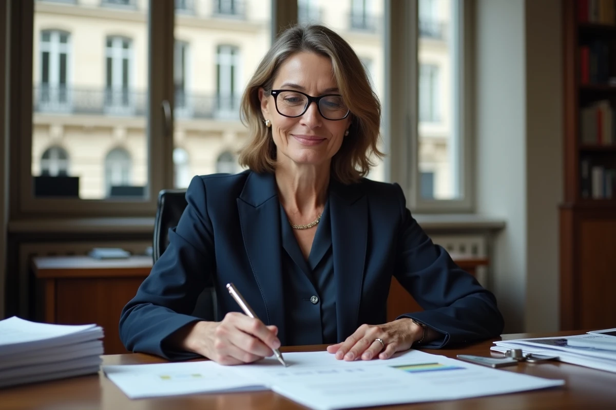 Femme d affaires élégante à Paris dans un bureau