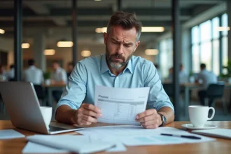 Salarié français examinant ses fiches de paie pour comprendre l'imposition de la prime Macron 2026