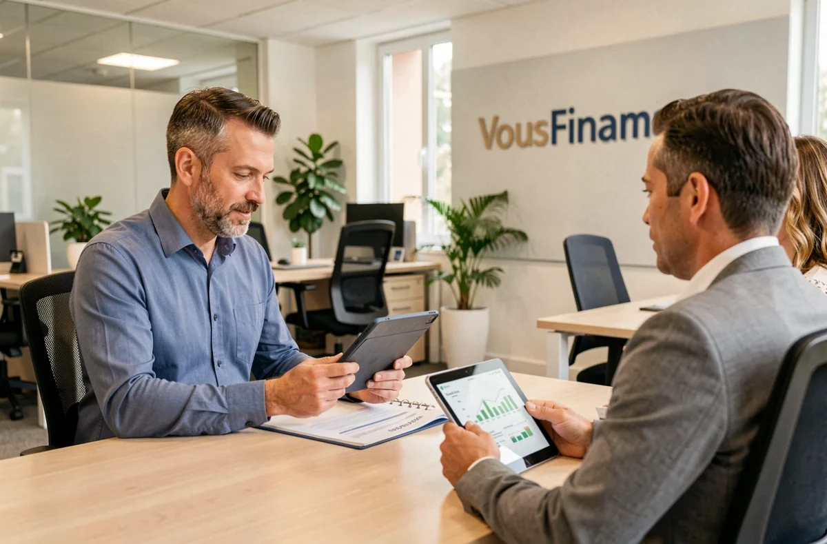Conseiller VousFinancer à Évry accompagnant un couple dans leur demande de prêt immobilier